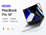 12 MacBook Pro 16" Mockups Scenes