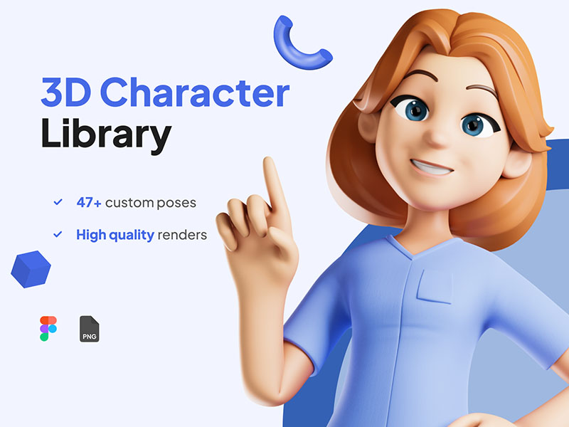 3d-character-nurse-figma-ui-kit.jpeg 3D Character Nurse Figma UI KIT - Image 1