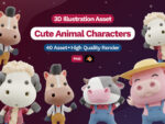 3D Cute Animal Characters