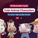 3D Cute Animal Characters