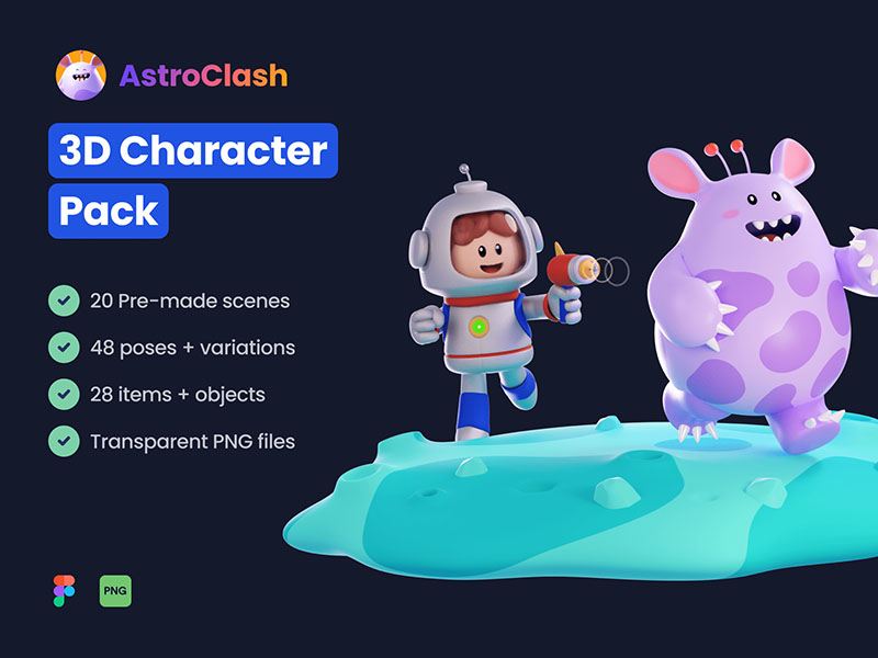 astroclash-3d-character-pack.jpeg AstroClash: 3D Character Pack - Image 1