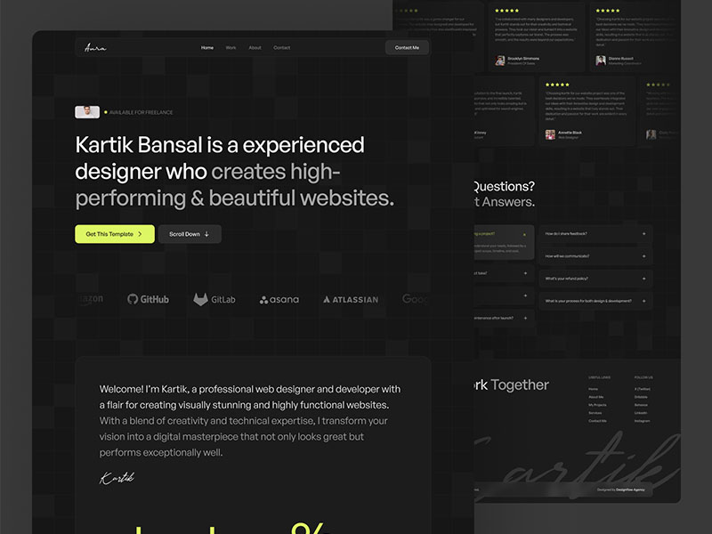 aura-dark-personal-portfolio-framer-template.jpeg Aura - Dark Personal Portfolio Framer Template - Image 1