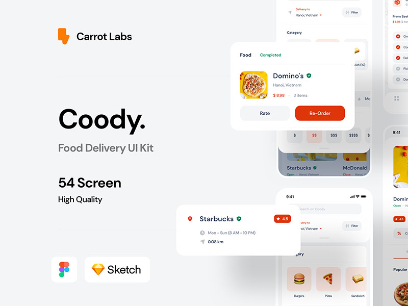 coody-food-ios-ui-kit.jpeg Coody Food iOS UI Kit - Image 1