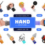 Hand Gesture Labor Day 3D Icon