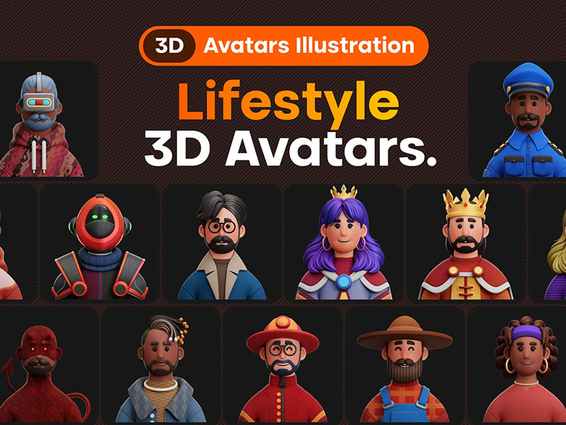 lifestyle-3d-avatars-illustration.jpeg Lifestyle 3D Avatars Illustration - Image 1