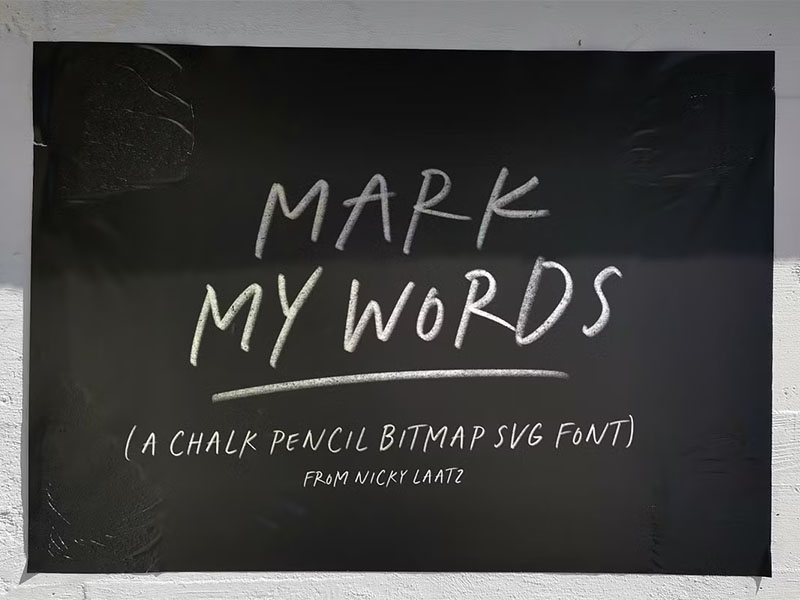 mark-my-words-bitmap-svg-font.jpeg Mark My Words Bitmap SVG Font - Image 1