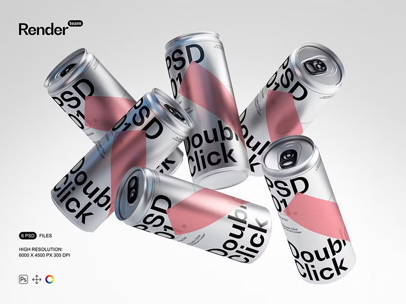 metallic-soda-can-mockup-set.jpeg Metallic Soda Can Mockup Set - Image 1