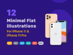 Minimal Flat iPhone 11 & 11 Pro Vector Set