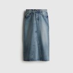 A-line denim skirt