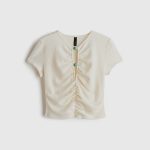 Bead-detail ruched top