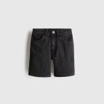 Black denim shorts