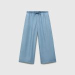 Flowy straight-fit trousers with bow