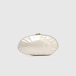 Pearl-effect clutch bag