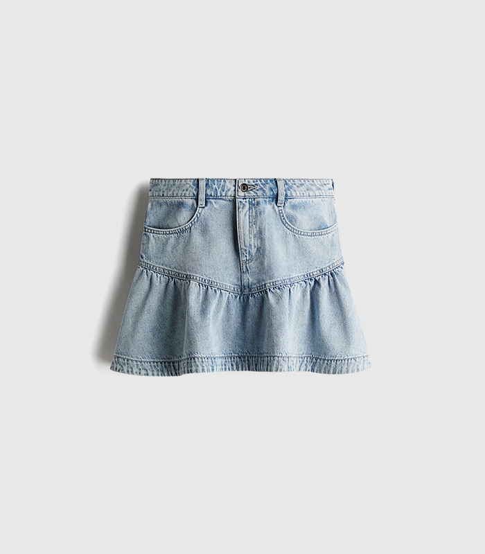 Peplum-hem denim skirt - Fashion 2