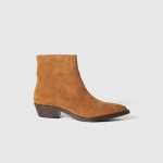 Point-Toe Leather Ankle Boots
