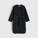 Quilted coat with belt