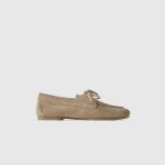 Split suede deck shoes
