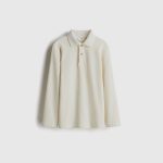 Waffled jersey polo shirt