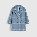 Wool blend coat in check