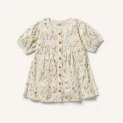 Crinkle Button Dress