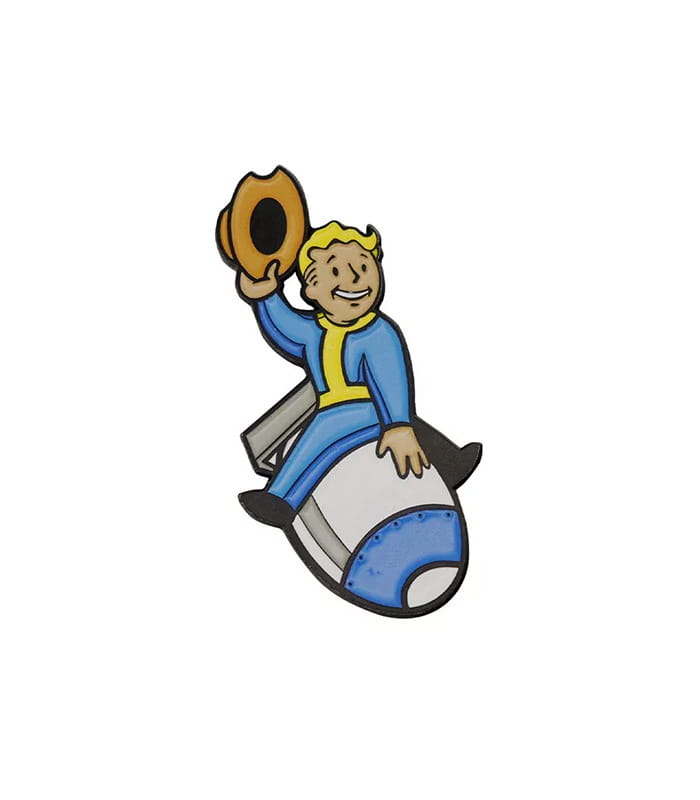 vault-boy-riding-bomb-pin-badge-limited-edition.jpeg Vault Boy Riding Bomb Pin Badge Limited Edition - Image 1