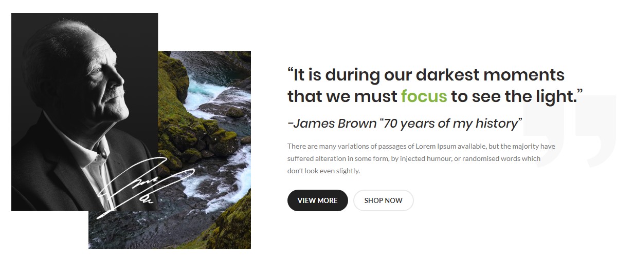 2 Columns image with quote