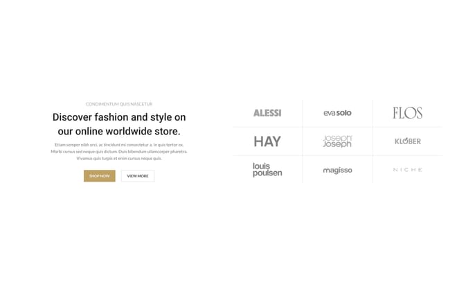 2 Columns texts with brands 2 Columns texts with brands