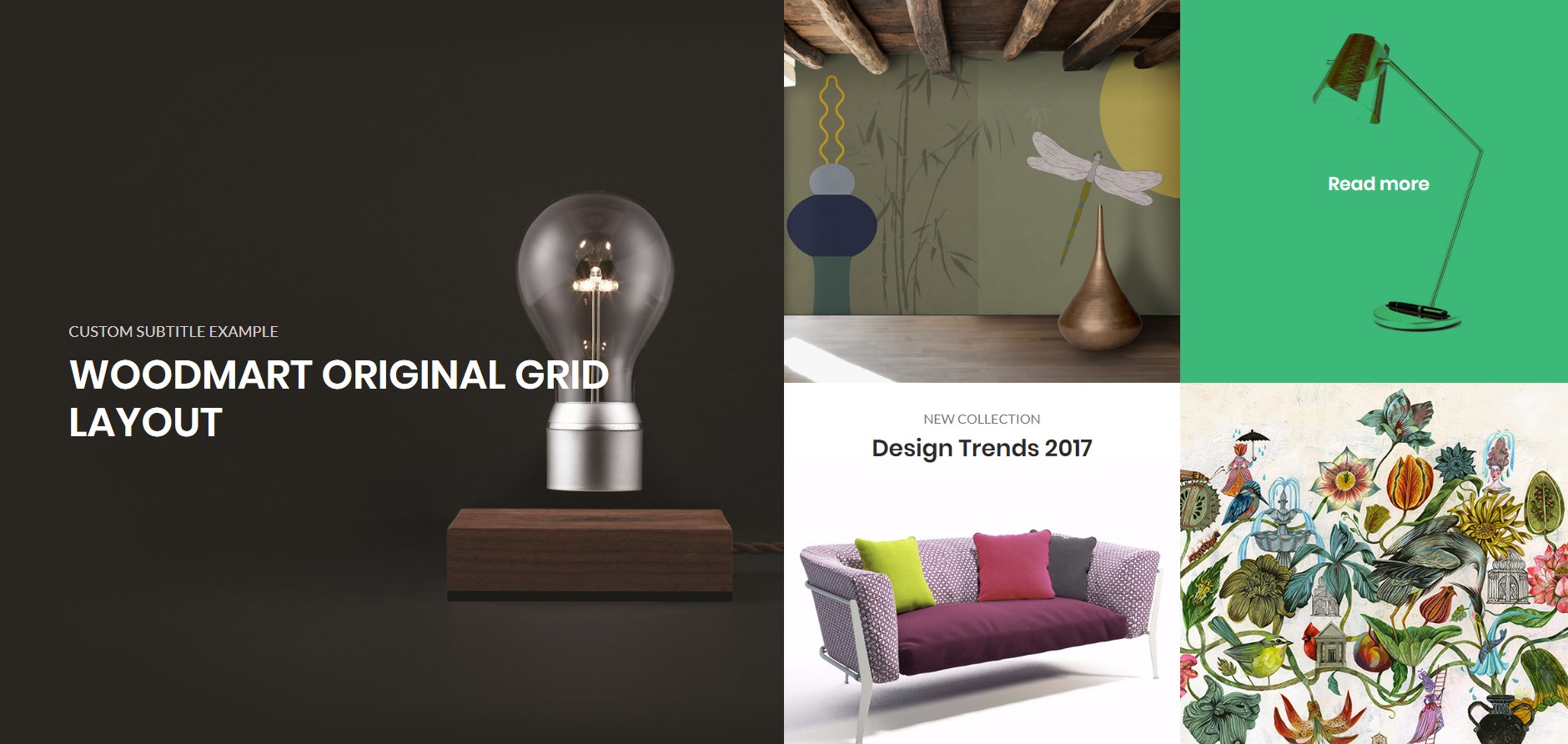 Images grid with banners