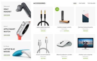 Product tabs + 3 banners