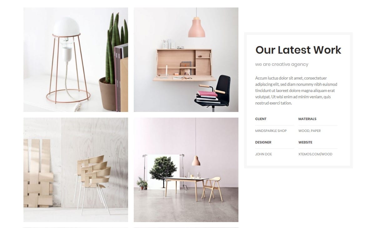 Gallery + sticky column