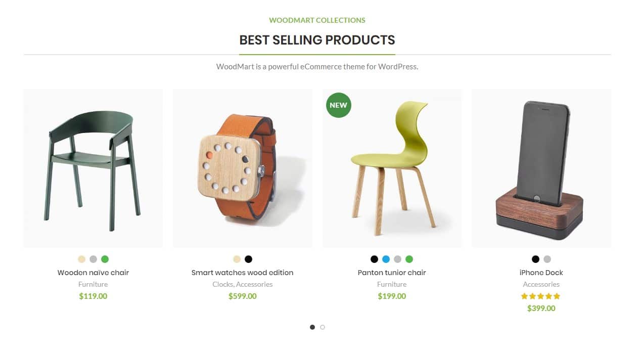 Products carousel + title