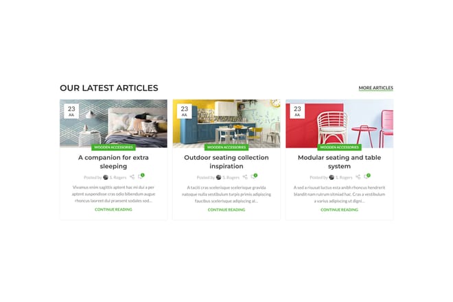 Blog carousel with title and button