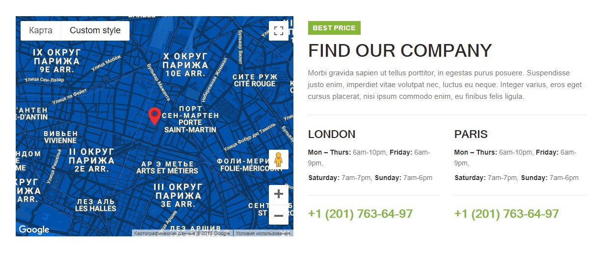 Contacts + Google map