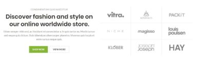 2 Columns texts with brands