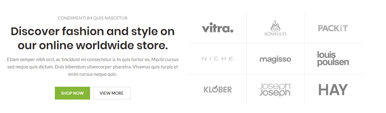 2 Columns texts with brands
