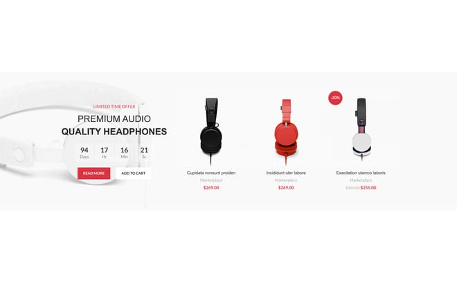 Countdown with products carousel