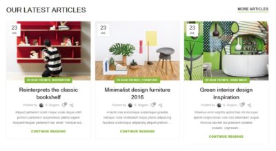 Blog carousel with title and button