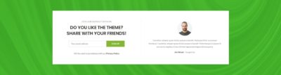 Subscription + testimonials with background