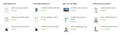 4 Columns product widgets