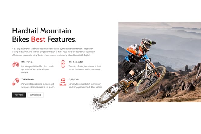 Full width section + info boxes + parallax