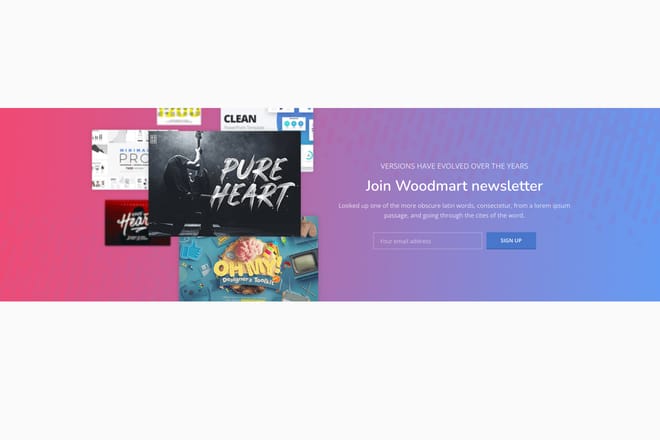 Full width section with subscription