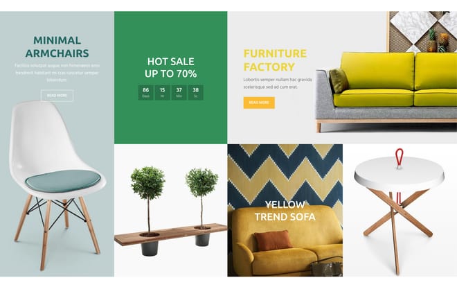 Furniture banners grid Furniture banners grid