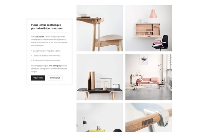 Gallery + sticky text Gallery + sticky text