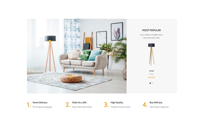 Hotspots with products + info boxes