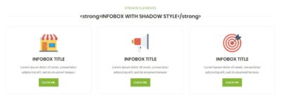 Info boxes with shadow