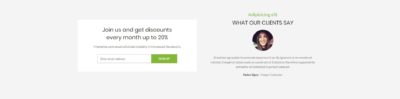 Subscription + testimonials