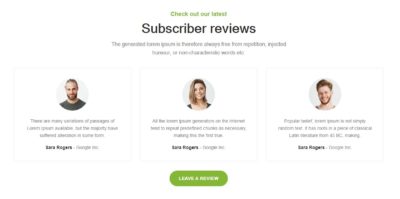 Testimonials + contact form