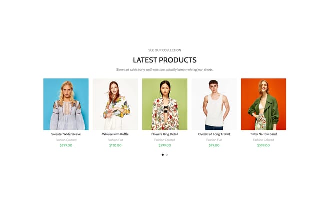 Products carousel 5 columns
