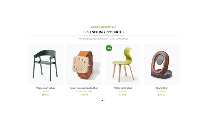 Products carousel + title Products carousel + title