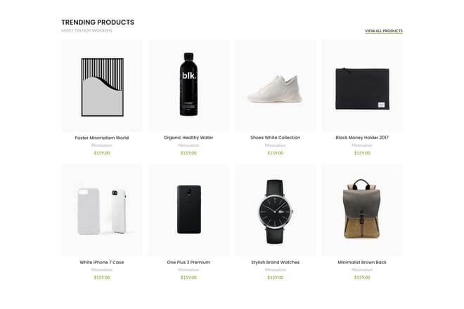 Products grid with title and link Products grid with title and link
